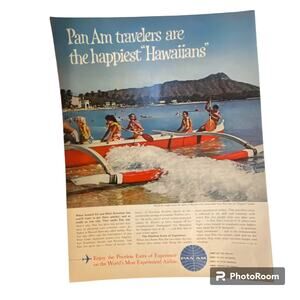 Vtg Color Pan Am Travel Print Ad 14 x 10.5 Sears May 11 1962 Frame Ready